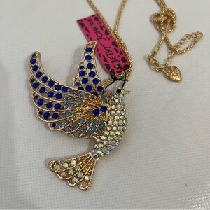 Betsey Johnson Blue Bird Necklace NWT